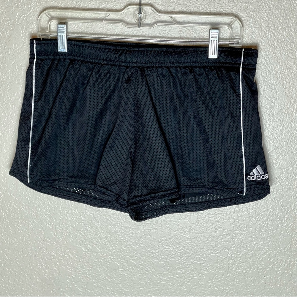 ADIDAS black mesh athletic running shorts large